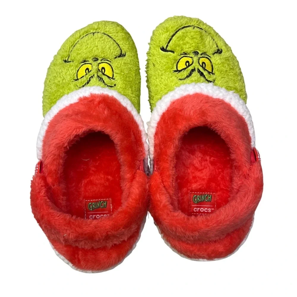 Crocs Kids Classic Lined Grinch Clog Green Red White J3 211689-90H